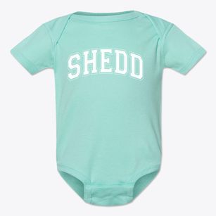 Shedd Montessori School Varsity Arch Baby Onesie