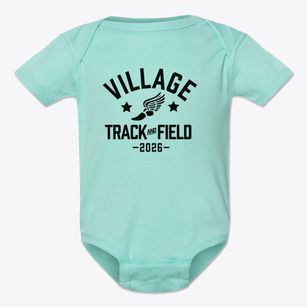 Village Montessori Elementary School Track and Field Baby Onesie