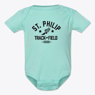 Saint Philip School Track and Field Baby Onesie