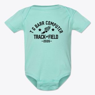T G Barr Computer Magnet School Track and Field Baby Onesie
