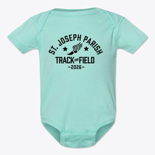 St Joseph Parish Track and Field Baby Onesie
