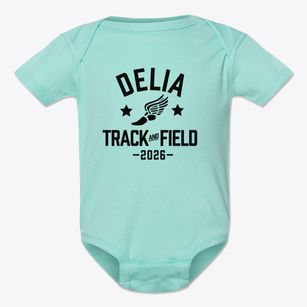 Delia Elementay School Track and Field Baby Onesie