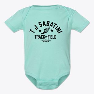 T J Sabatini Elementary School Track and Field Baby Onesie