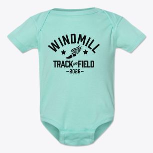 Windmill Montessori School Track and Field Baby Onesie