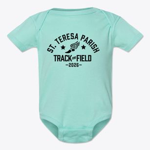St Teresa Parish Track and Field Baby Onesie