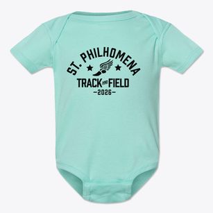 St Philhomena Parish Track and Field Baby Onesie