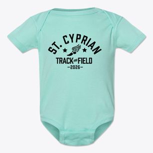 Saint Cyprian School Track and Field Baby Onesie