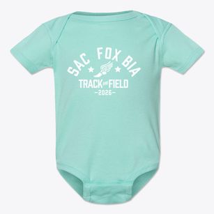 Sac & Fox Bia Elementary School Track and Field Baby Onesie