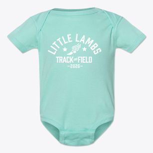 Little Lambs Preschool Track and Field Baby Onesie