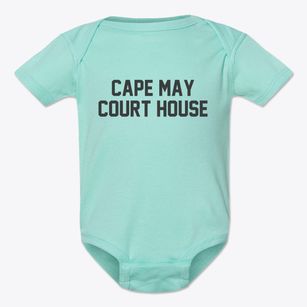 Cape May Court House New Jersey Classic Block Baby Onesie
