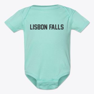 Lisbon Falls Maine Classic Block Baby Onesie