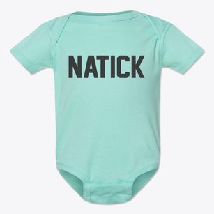 Natick Massachusetts Classic Block Baby Onesie