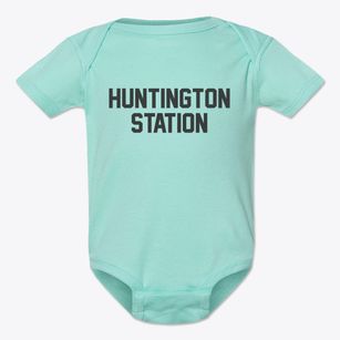 Huntington Station New York Classic Block Baby Onesie