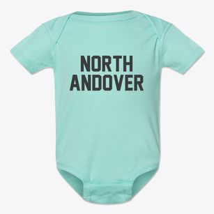 North Andover Massachusetts Classic Block Baby Onesie