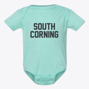 South Corning New York Classic Block Baby Onesie