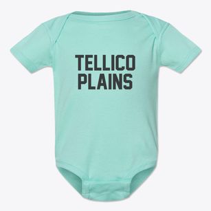 Tellico Plains Tennessee Classic Block Baby Onesie