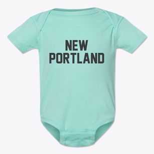 New Portland Maine Classic Block Baby Onesie