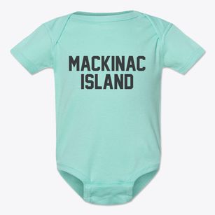 Mackinac Island Michigan Classic Block Baby Onesie