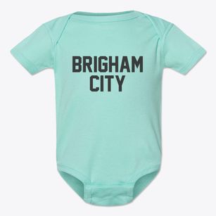 Brigham City Utah Classic Block Baby Onesie