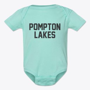 Pompton Lakes New Jersey Classic Block Baby Onesie