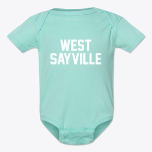 West Sayville New York Classic Block Baby Onesie