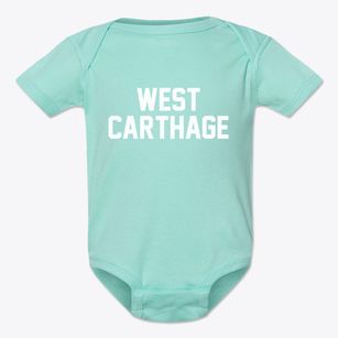West Carthage New York Classic Block Baby Onesie