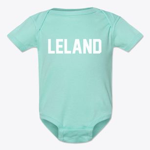 Leland Illinois Classic Block Baby Onesie