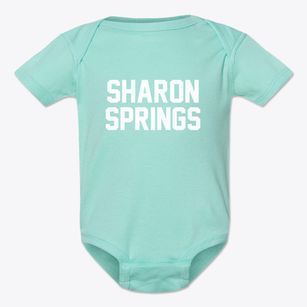 Sharon Springs New York Classic Block Baby Onesie