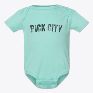 Pick City North Dakota Timeless Retro Baby Onesie