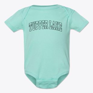 Tupper Lake New York Trendy Block Baby Onesie