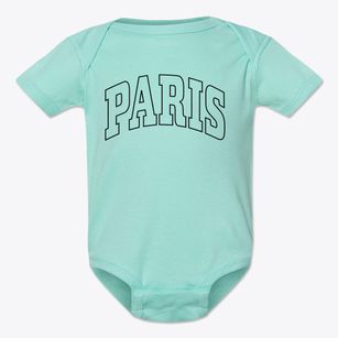Paris New York Trendy Block Baby Onesie