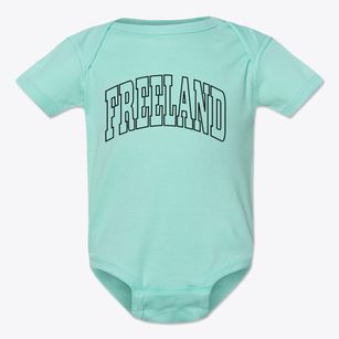 Freeland Pennsylvania Trendy Block Baby Onesie
