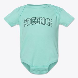 Stockbridge Massachusetts Trendy Block Baby Onesie