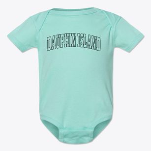 Dauphin Island Alabama Trendy Block Baby Onesie