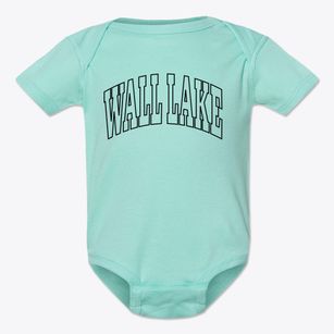 Wall Lake Iowa Trendy Block Baby Onesie