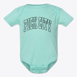 Pick City North Dakota Trendy Block Baby Onesie