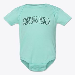 Seneca Falls New York Trendy Block Baby Onesie