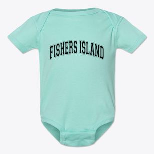 Fishers Island New York Varsity Baby Onesie