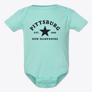 Pittsburg New Hampshire Star Baby Onesie