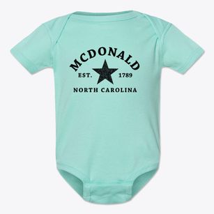 Mcdonald North Carolina Star Baby Onesie