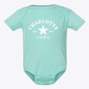 Charlotte Iowa Star Baby Onesie