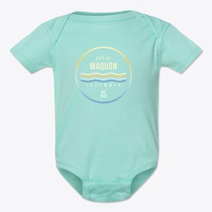 Maquon Illinois Color Fade Baby Onesie