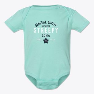 Streepy Iowa General Supply Baby Onesie