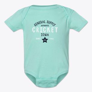 Cricket Iowa General Supply Baby Onesie