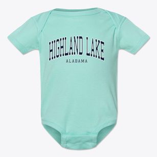 Highland Lake Alabama Traditional Baby Onesie