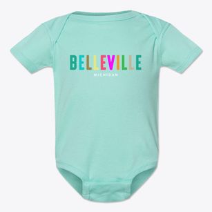 Belleville Michigan Color Pop Baby Onesie