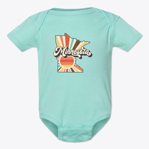  Minnesota Retro Art Baby Onesie