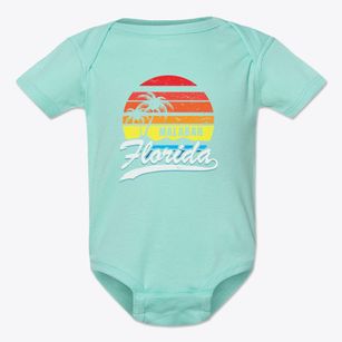 Malabar Florida Palm Tree Sunset Baby Onesie