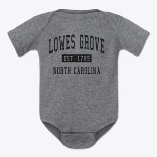 Lowes Grove North Carolina Classic Established Baby Onesie