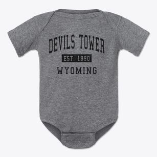 Devils Tower Wyoming Classic Established Baby Onesie